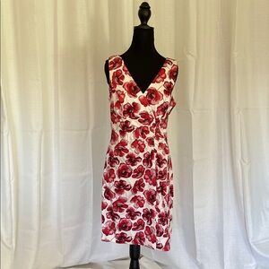 AGB Red Floral Midi Dress